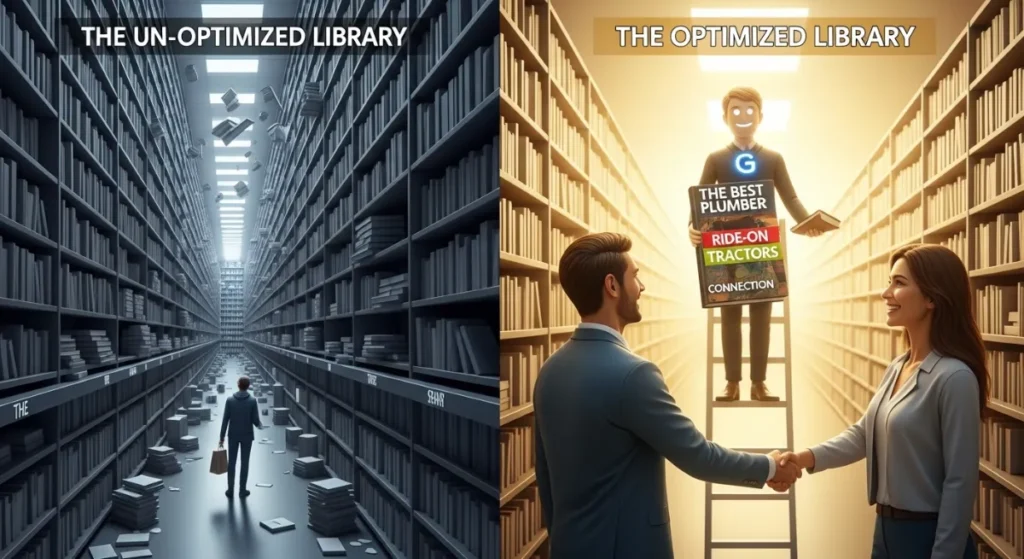 The Library Analogy on  What is SEO by Bibek Chaudhari