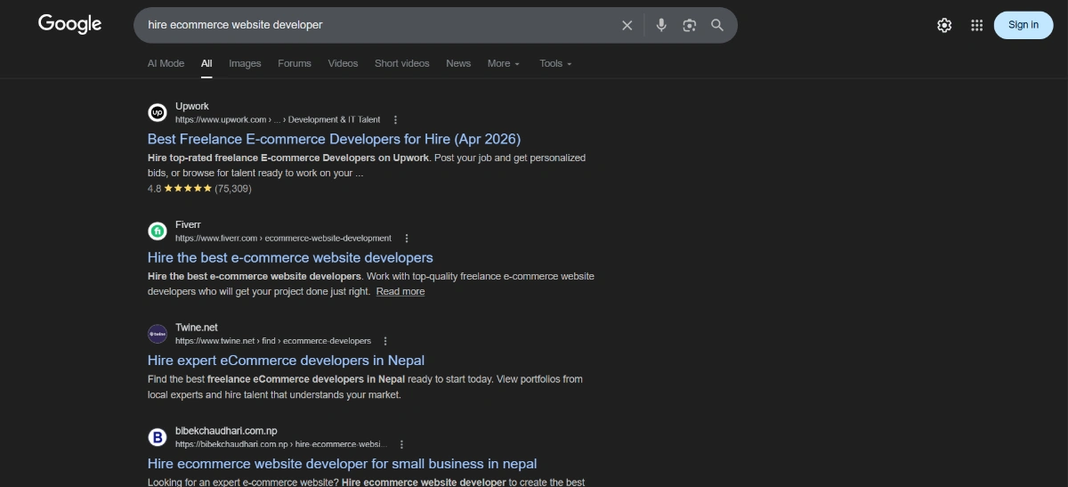 hire ecommerce website developer bibek chaudhari