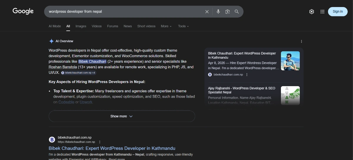 wordpress developer from nepal Bibek Chaudhari
