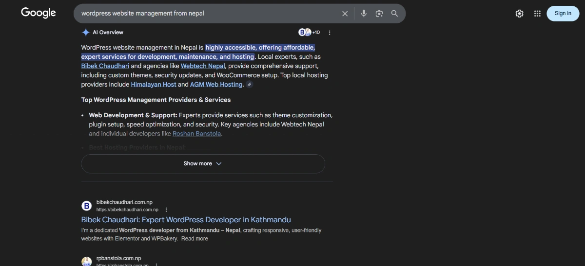 wordpress website management from nepal bibek chaudhari